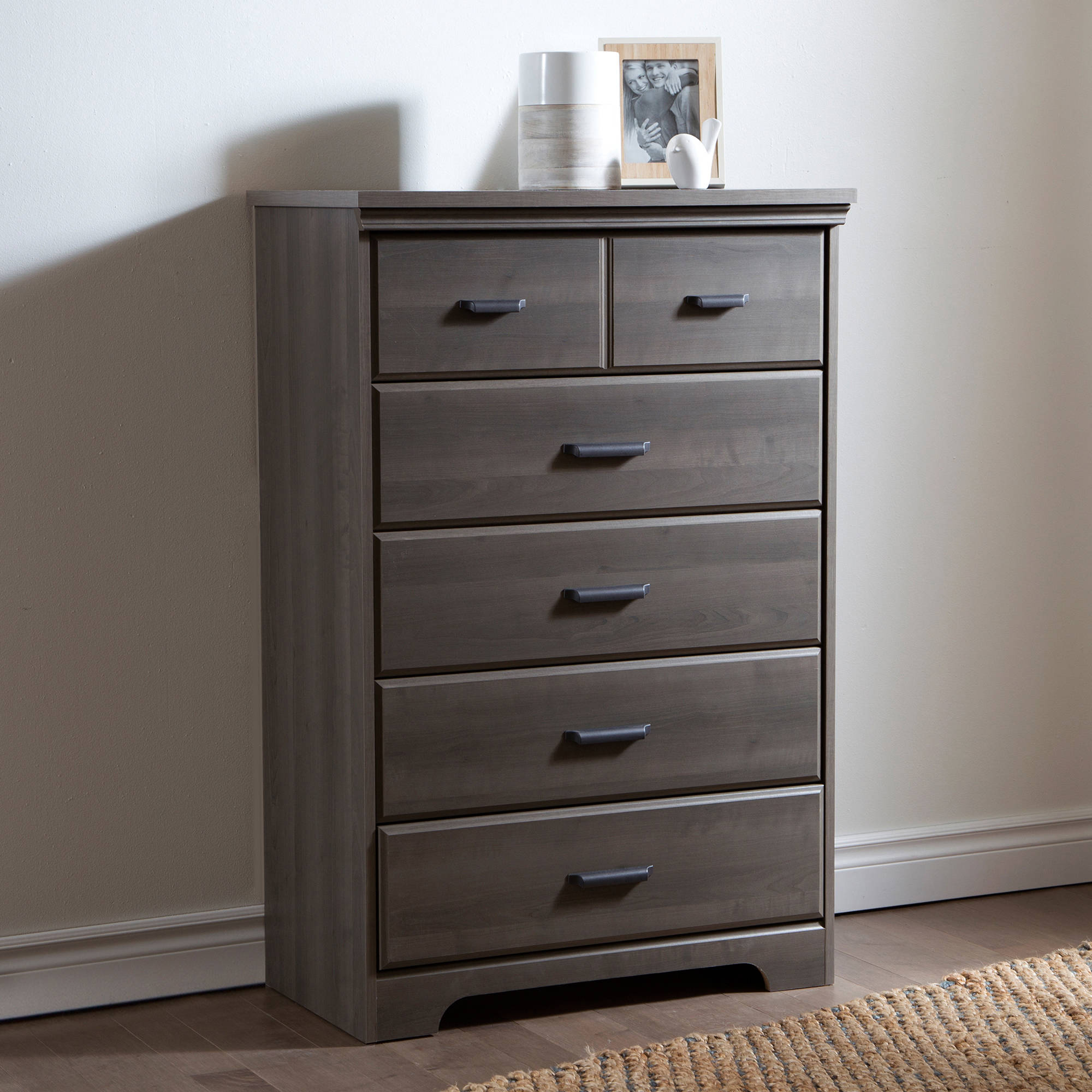 5 drawer dresser laguna 5-drawer chest, black wood grain - walmart.com ZUFSCFE