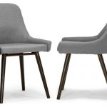 ade modern gray fabric dining chairs with beech legs, set of 2 midcentury- RKPWJEI