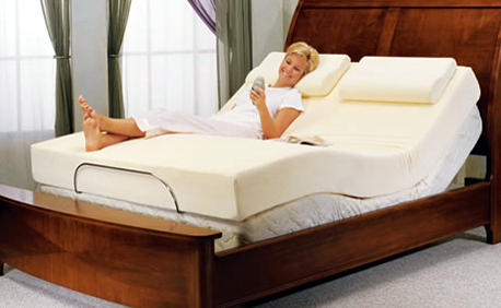 adjustable mattress adjustable bed with a memory foam mattress covered with fabric backed by GEZYUEV