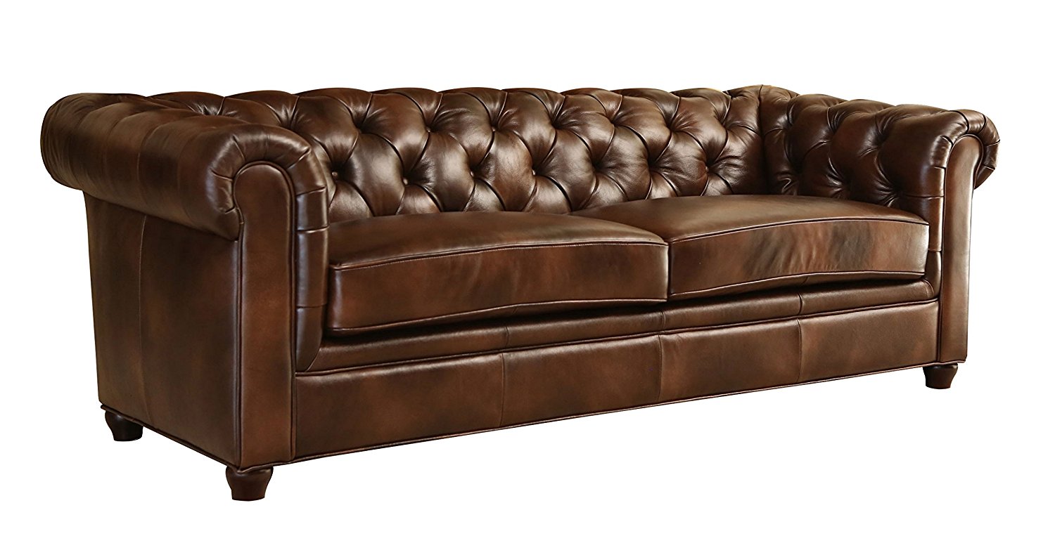 amazon.com: abbyson foyer premium italian leather sofa: kitchen u0026 dining ESRLYWL