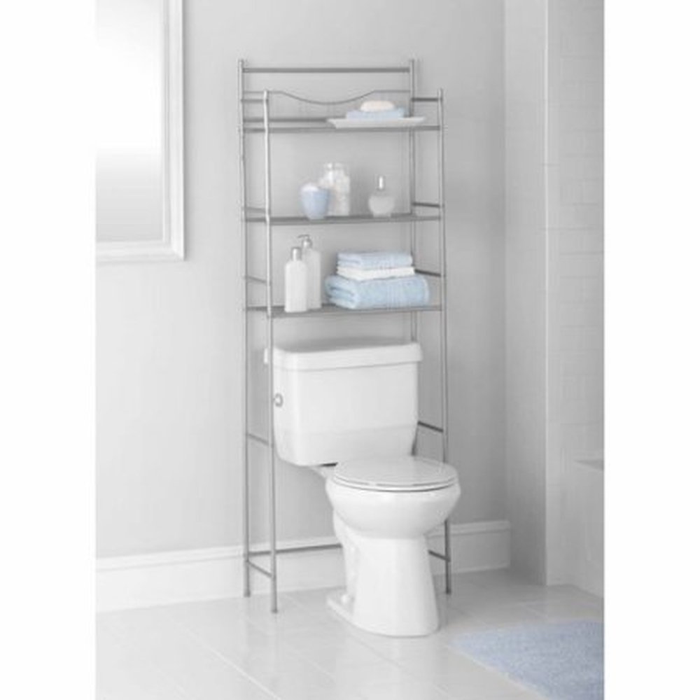 amazon.com : mainstays 3-shelf bathroom space saver, satin nickel finish : TRHMYRQ