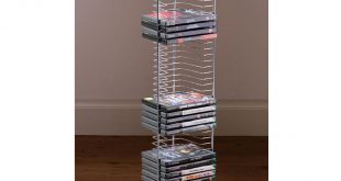 amazon.com: tower - free standing dvd storage rack - silver by payless JPFERFS