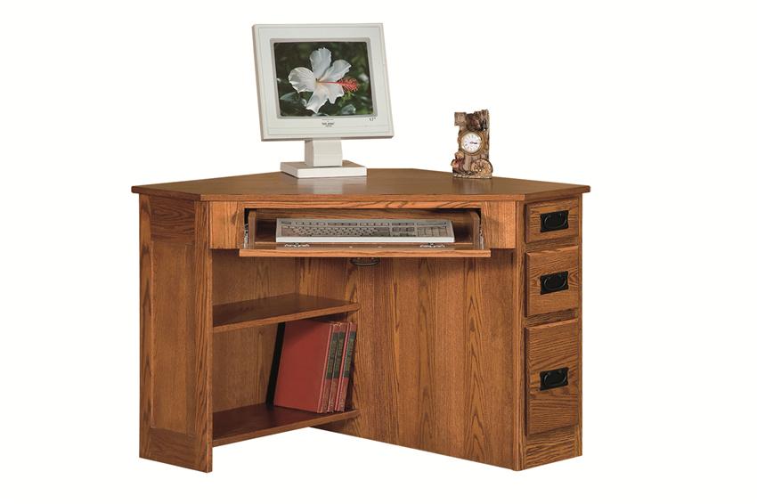 amish arts and crafts corner computer desk with side drawers PXKXOSQ