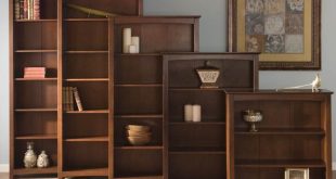 arch top espresso shaker wood bookcases GXMYNYX