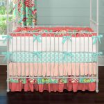 baby bedding coral and teal floral baby crib bedding MMEZRNO
