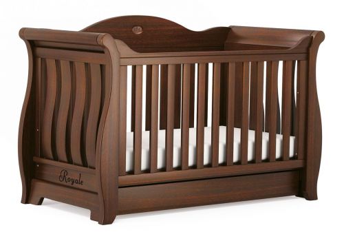 baby cot sleigh royale cot bed - english oak QDFNBDT