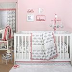 baby girl bedding image of the peanut shell® elephant crib bedding collection in grey VXLBOQR