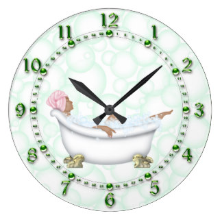 bathroom clocks green bathroom shiny numbers bubbles large clock ESTSORL