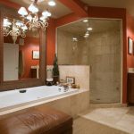 bathroom colors rich mahogany with white and gray WJPQTEH