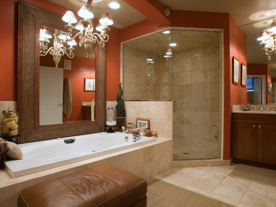 bathroom colors rich mahogany with white and gray WJPQTEH