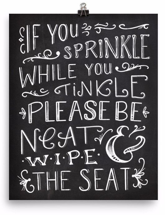 bathroom quotes chalkboard if you sprinkle while you tinkle bathroom art print UDYEELX