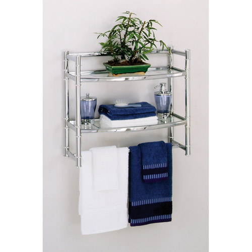 bathroom shelves zenith wall shelf with 2 glass shelves, chrome finish OFYBQEL