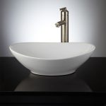 bathroom sinks crafted of porcelain, this beautifully glossy sink has an oval shape and UURIVWS