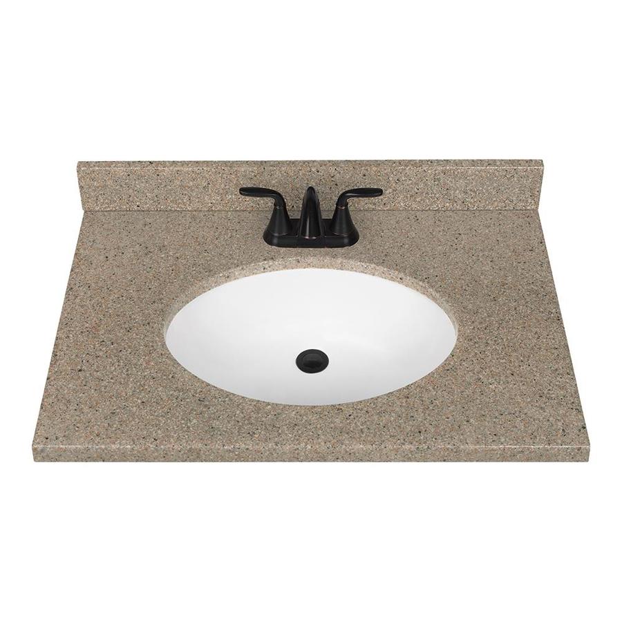 bathroom vanity tops nutmeg solid surface integral bathroom vanity top (common: 31-in x 22- KNYBPHZ