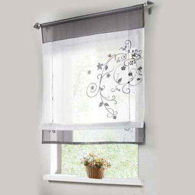 bathroom window curtains lariy 1pcs sheer roman curtains liftable embroidered windows curtain  organza panel PZKDOZO