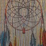 beaded door curtains bamboo beaded door curtain - dreamcatcher (room divider or wall art) PRIKYGM