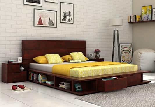 bed designs queen size bed, double bed with storage at best prices online HLXLNBN