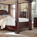 bedroom sets dumont cherry 6 pc king canopy bedroom ZOQARWL