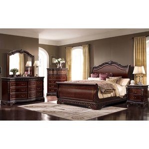 bedroom sets sleigh 4 piece bedroom set AEQXDNQ