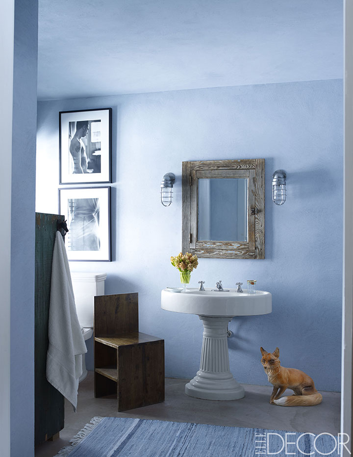 best bathroom colors - ideas for bathroom color schemes - elle decor NSEJLMW