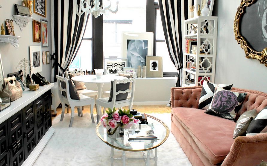 Decorating your room using Black and white striped Curtains