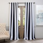 black and white striped curtains half price drapes boch-kc43-84-gr grommet blackout curtain, awning black u0026 white WNXOUWD