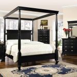 black bedroom sets st regis canopy bed distressed black finish bedroom furniture set YHXNARL