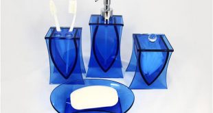 blue bathroom accessories liang thing, ocean blue glass 4-piece bath set / bath / bathroom accessories IXDBFXG