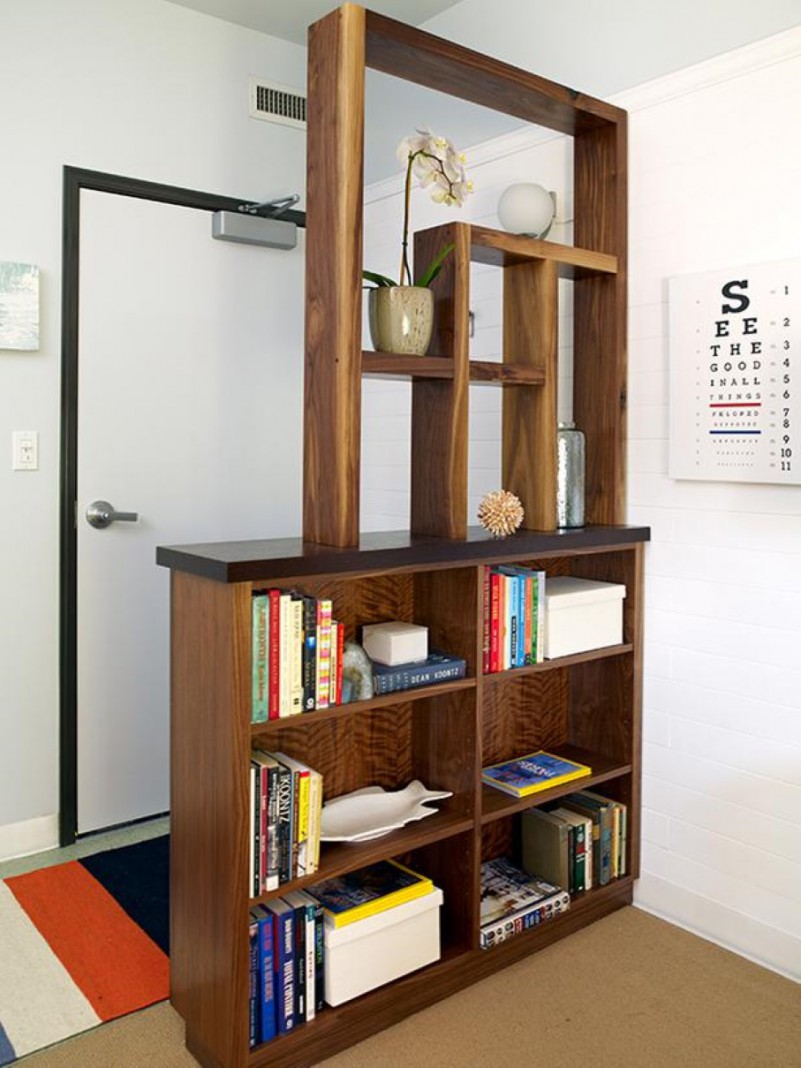 book storage hack #2: bookshelf room divider RIJESXG