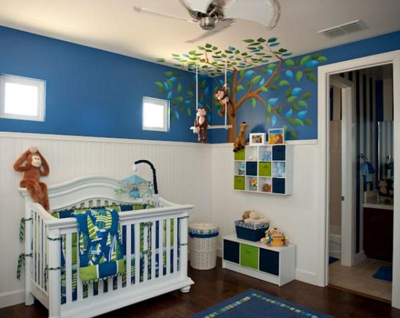 boy nursery ideas monkey themed nursery SZAXCRE