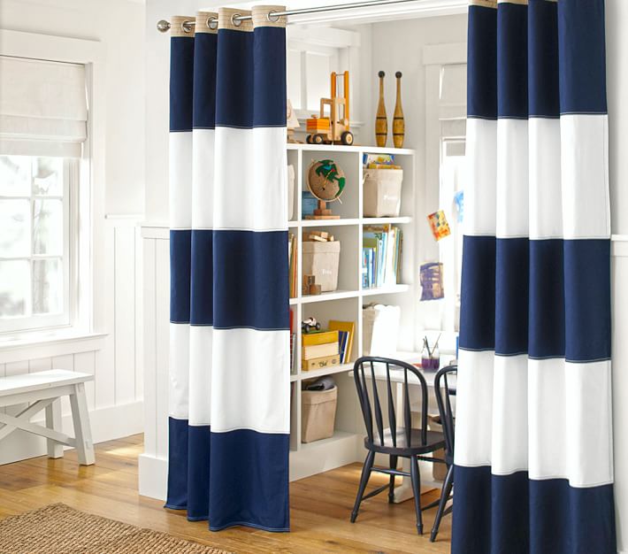 boys curtains rugby blackout panel | pottery barn kids EDFNWLH