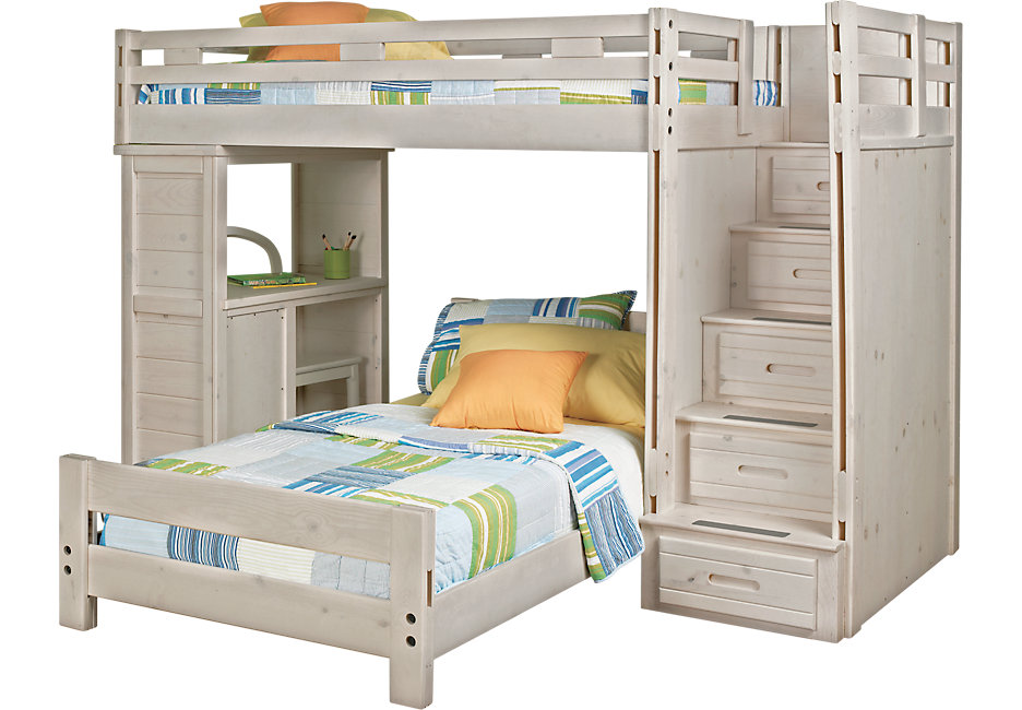 bunk beds creekside stone wash twin twin step bunk bed with desk - beds FQMOPRD