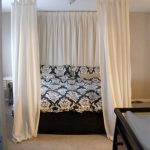 canopy bed curtains diy canopy bed - using curtain rods above bed onto ceiling! like how QIDBCOL