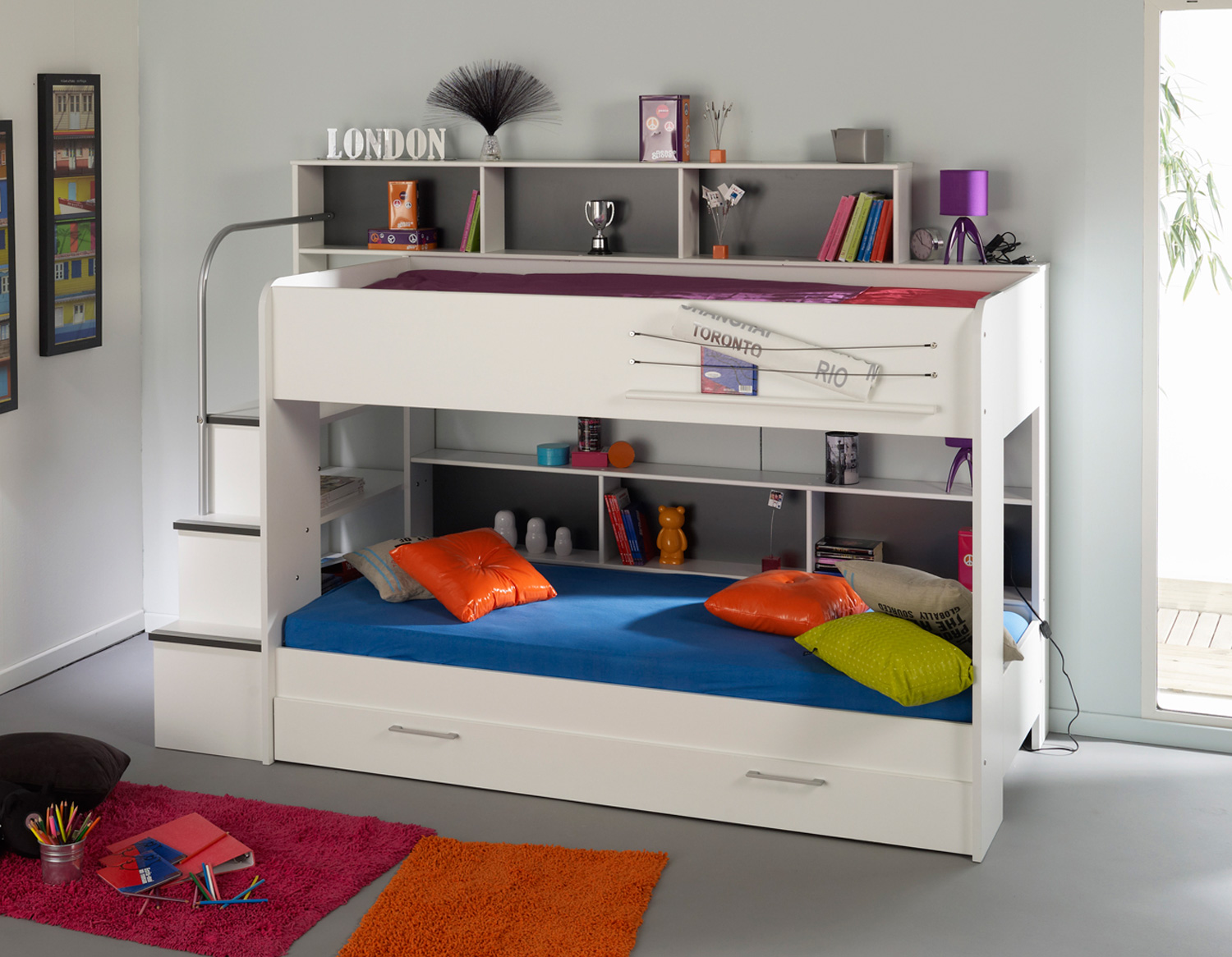 childrens bunk beds white bunk beds for kids with storage area KLDPZKE