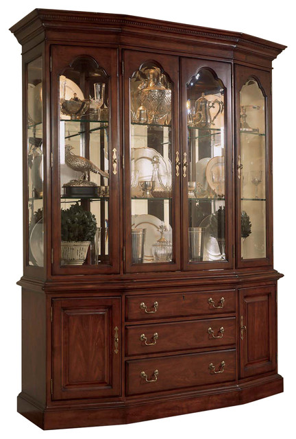 china cabinets american drew cherry grove canted china cabinet traditional-china-cabinets -and-hutches RHBUEGT