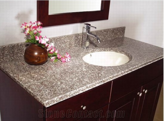 china g623 granite bathroom vanity tops, stone bathroom custom countertops  with GJZFVIA