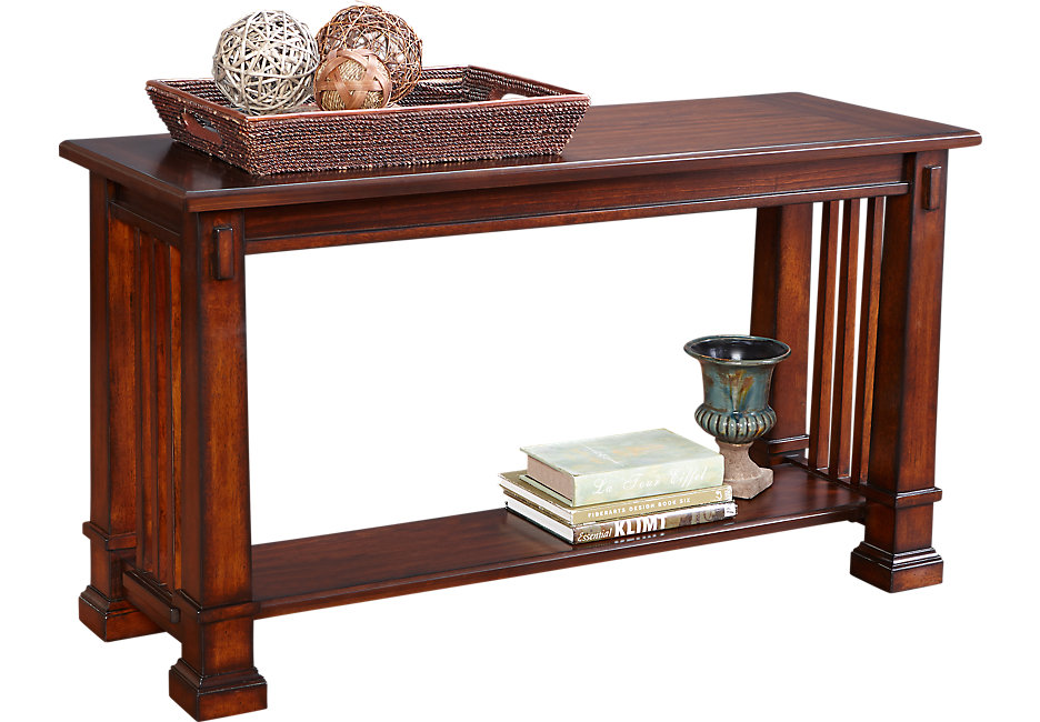 clairfield tobacco sofa table PSSQNJM