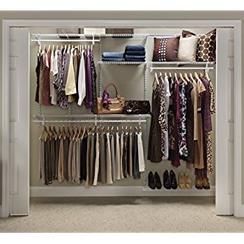 closetmaid 22875 shelftrack 5ft. to 8ft. adjustable closet organizer kit,  white EILMZKU