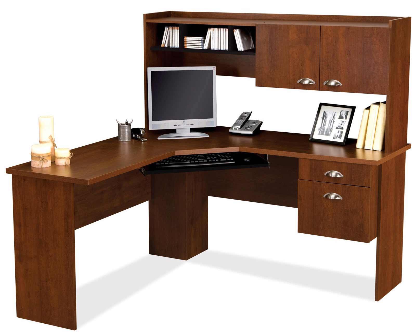 computer furniture tuscany brown l shaped computer desk XOPXFQW