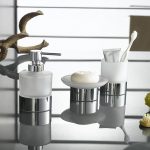 contemporary bathroom accessories white and metal grey of bath accessories sets BAEJYOG