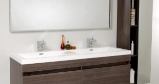 contemporary bathroom vanities 57u201d fresca largo (fvn8040go) gray oak modern bathroom vanity w/ wavy double GHZUTLN
