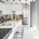 contemporary kitchens a manhattan, kitchen in a sleek building by richard meier has glamorous GANFQTS