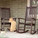 coral coast indoor/outdoor mission slat rocking chairs - dark brown - set JDFDTPU