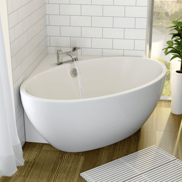 corner baths affine fontaine corner freestanding bath 1270mm x 1270mm with built-in waste XHNSAST