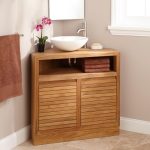 corner vanity ... teak vanity fits perfectly into a corner space. the natural grains of SZKZDUI