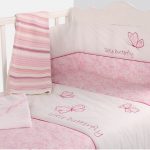 cot bedding sets nursery pink butterfly baby bale bedding set floral print reversible cot  quilt XXNAGOI