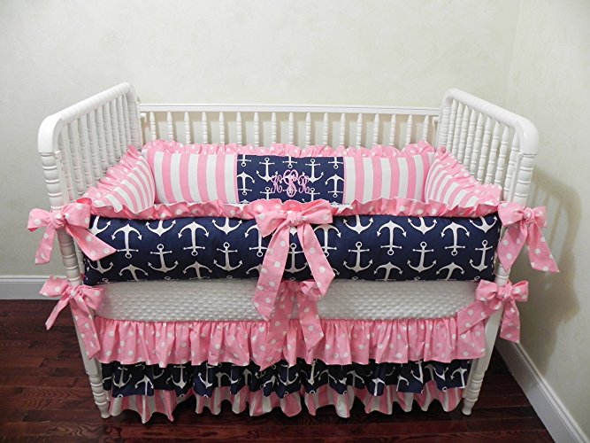 crib bedding for girls nursery bedding, baby bedding set tori, girl crib bedding, nautical baby  bedding, LKTMFQD