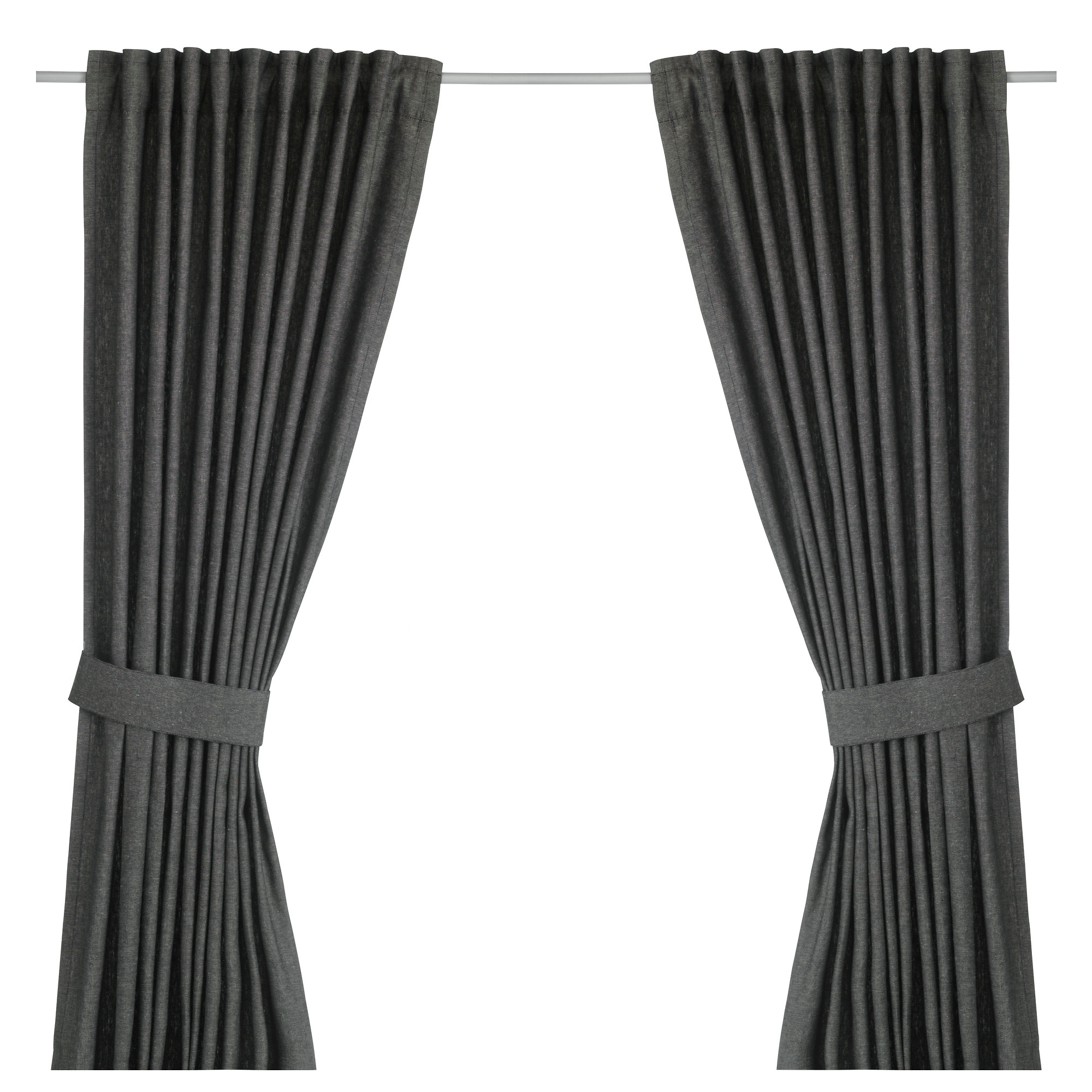 curtain blinds ingert curtains with tie-backs, 1 pair, dark gray length: 98  TESFCLH
