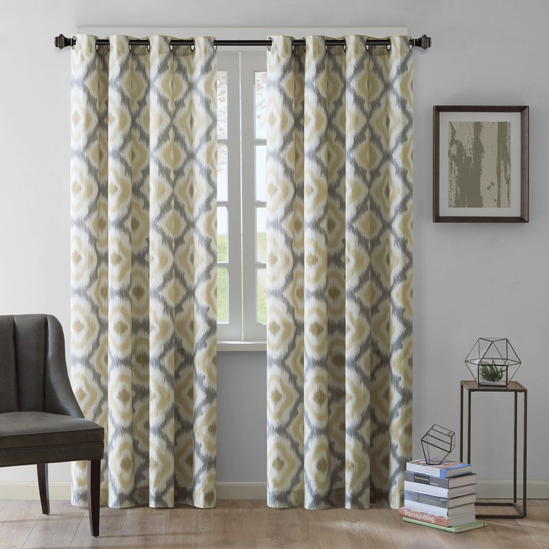 curtain panels ankara ikat semi-sheer single curtain panel ZETQNVY