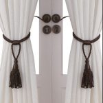 curtain tie backs essential home rope tie backs set of 2 - chocolate OQXFZZV